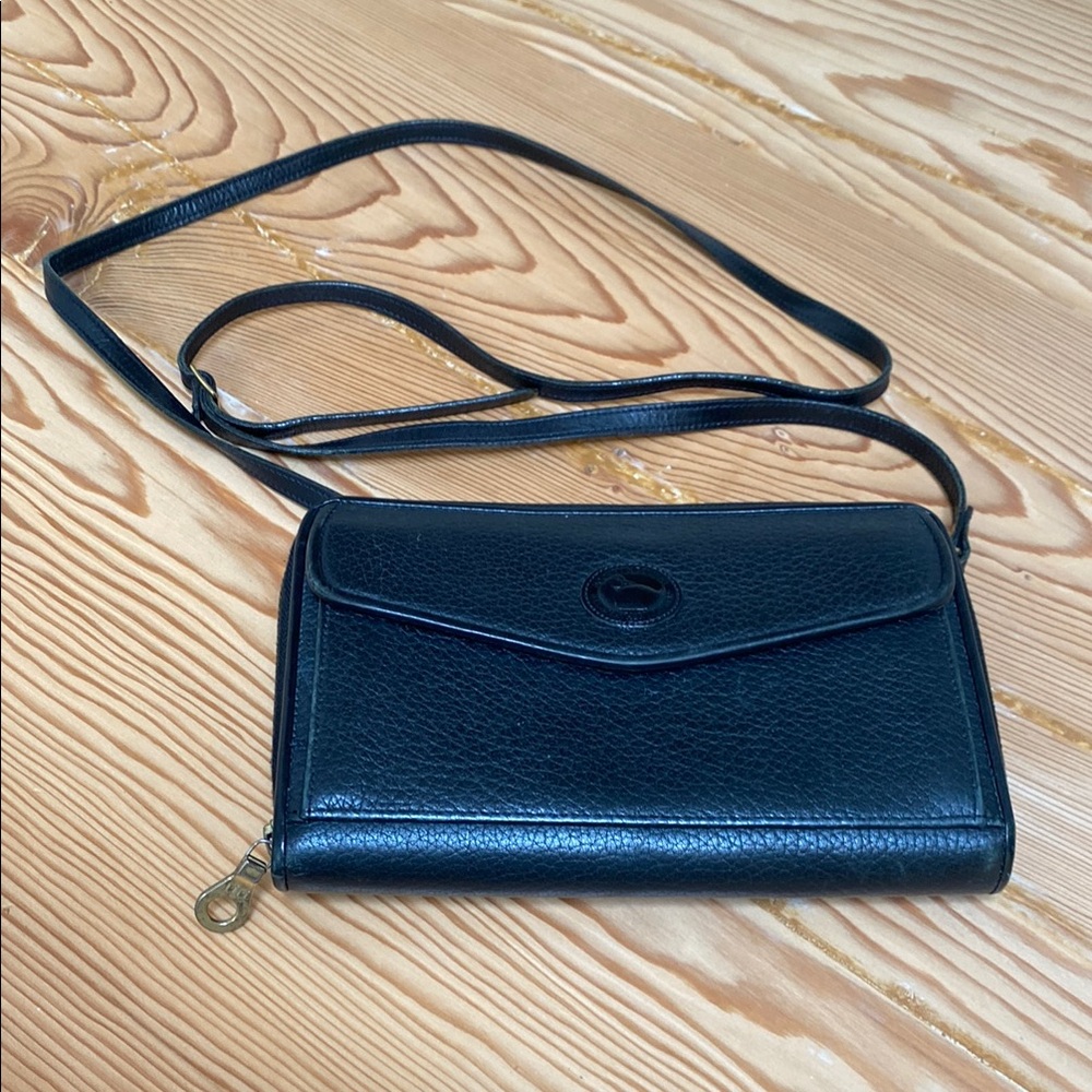 Dooney & Bourke Black Pebbled Belt/Crossbody